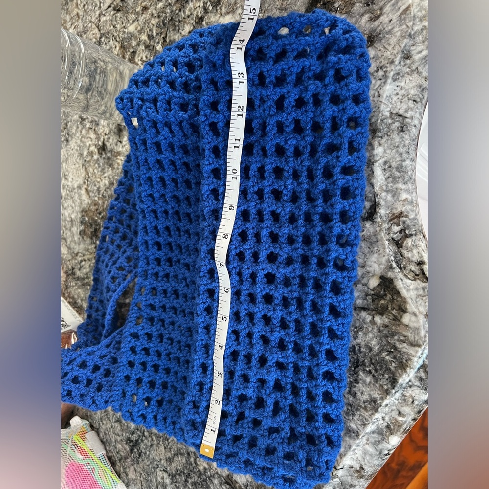 ☀️ Hand Crocheted Blue Boho Beach Tote ☀️ - Picture 12 of 12